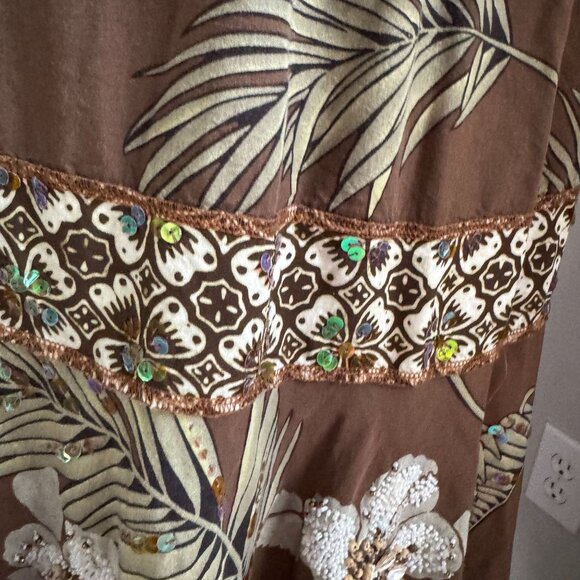 Vtg Ku De Ta Skirt Floral Shell Asymmetrical Handkerchief S Mermaid Boho Fairy‎ - Picture 3 of 7